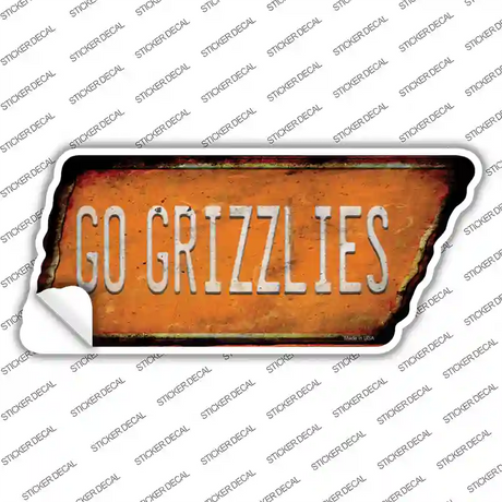 Go Grizzlies Novelty Rusty Tennessee Shape Sticker Decal