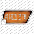Number 1 Grizzlies Fan Novelty Rusty Tennessee Shape Sticker Decal