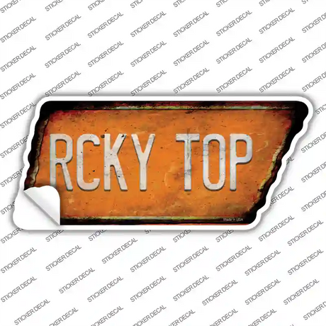 Rcky Top Novelty Rusty Tennessee Shape Sticker Decal
