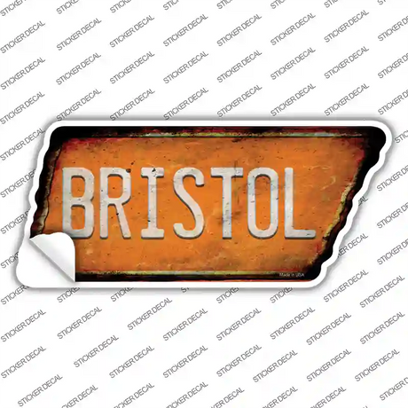Bristol Novelty Rusty Tennessee Shape Sticker Decal
