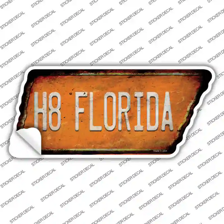 H8 Florida Novelty Rusty Tennessee Shape Sticker Decal