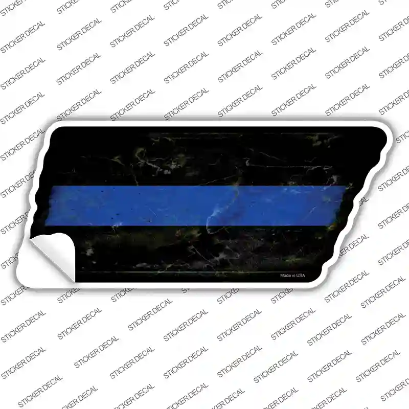 Thin Blue Line Novelty Rusty Tennessee Shape Sticker Decal