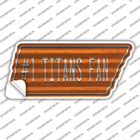 Number 1 Titans Fan Novelty Corrugated Tennessee Shape Sticker Decal