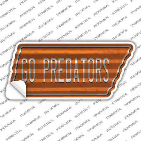 Go Predators Novelty Corrugated Tennessee Shape Sticker Decal