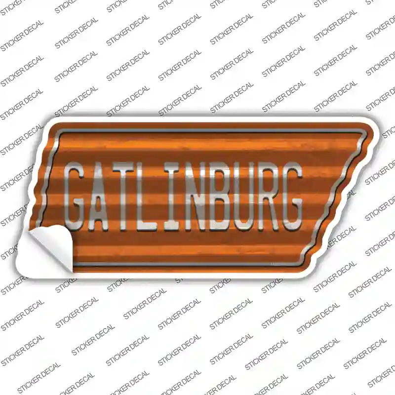 Gatlinburg Novelty Corrugated Tennessee Shape Sticker Decal