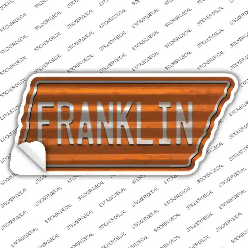 Franklin Novelty Corrugated Tennessee Shape Sticker Decal
