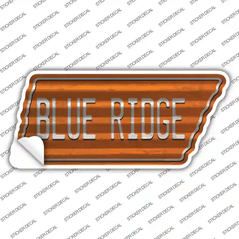 Blue Ridge Novelty Corrugated Tennessee Shape Sticker Decal