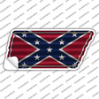 Confederate Flag Novelty Corrugated Tennessee Shape Sticker Decal