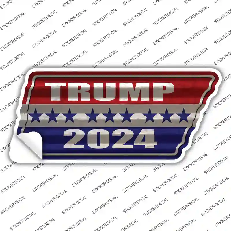 Trump 2024 Stripes Novelty Corrugated Tennessee Shape Sticker Decal