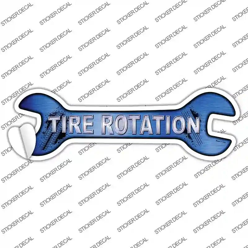 Tire Rotation Novelty Wrench Sticker Decal
