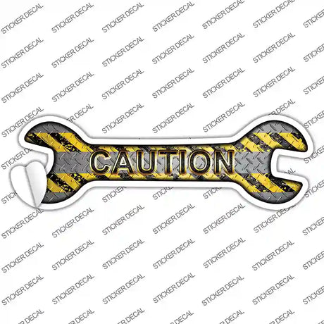 Caution Novelty Wrench Sticker Decal