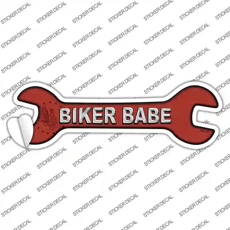 Biker Babe Novelty Wrench Sticker Decal