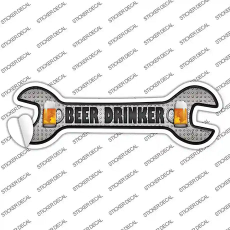 Beer Drinker Novelty Wrench Sticker Decal