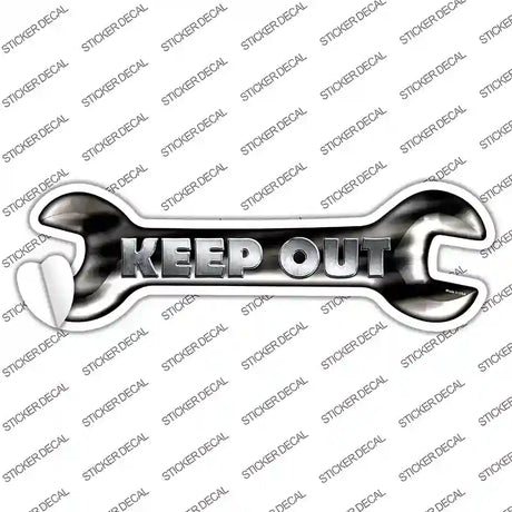 Keep Out Novelty Wrench Sticker Decal