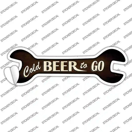 Cold Beer To Go Novelty Wrench Sticker Decal