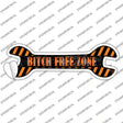Bitch Free Zone Novelty Wrench Sticker Decal