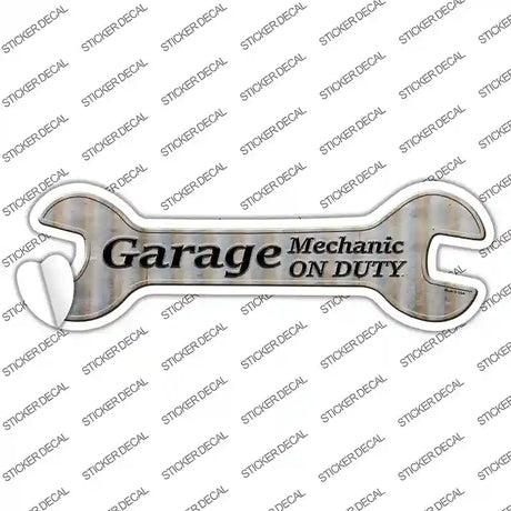 Garage Mechanic On Duty Novelty Wrench Sticker Decal