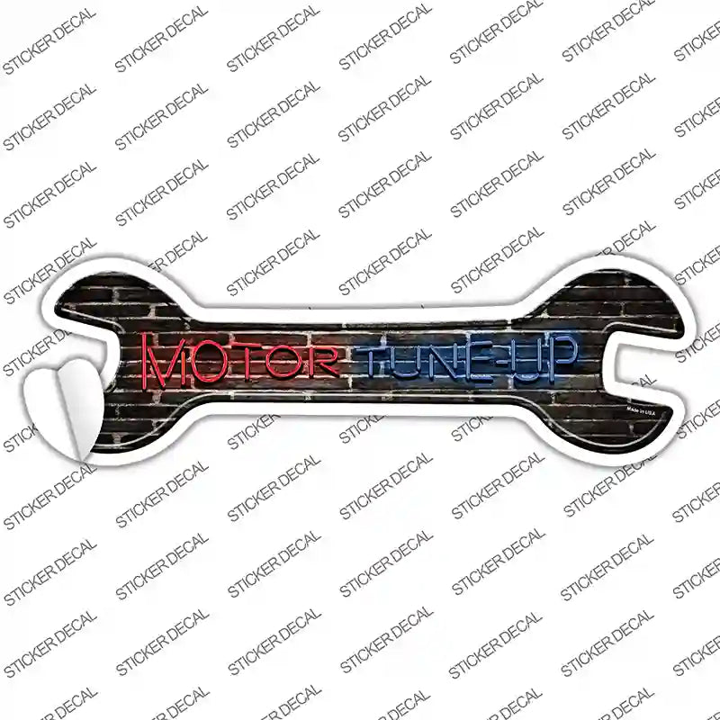 Motor Tune Up Novelty Wrench Sticker Decal