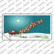 Santa And Reindeer Novelty Sticker Decal
