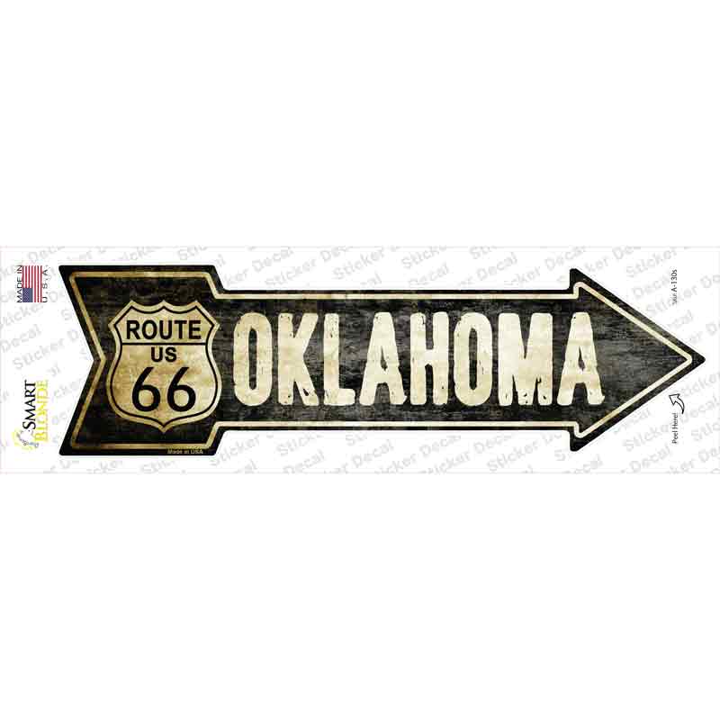 Vintage Route 66 Oklahoma Novelty Arrow Sticker Decal