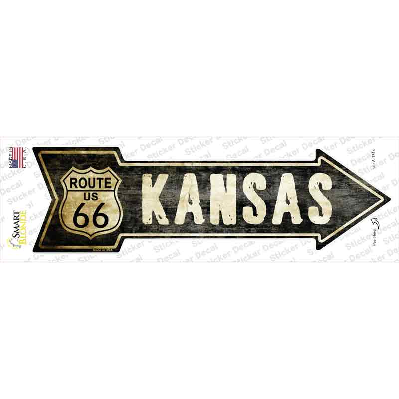 Vintage Route 66 Kansas Novelty Arrow Sticker Decal
