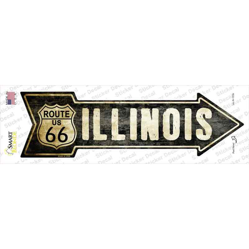 Vintage Route 66 Illinois Novelty Arrow Sticker Decal