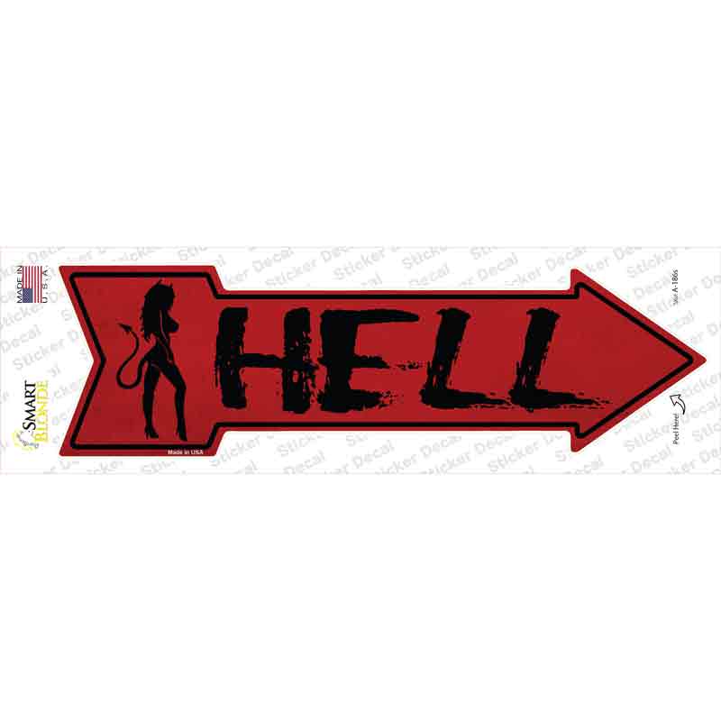 Hell Novelty Arrow Sticker Decal