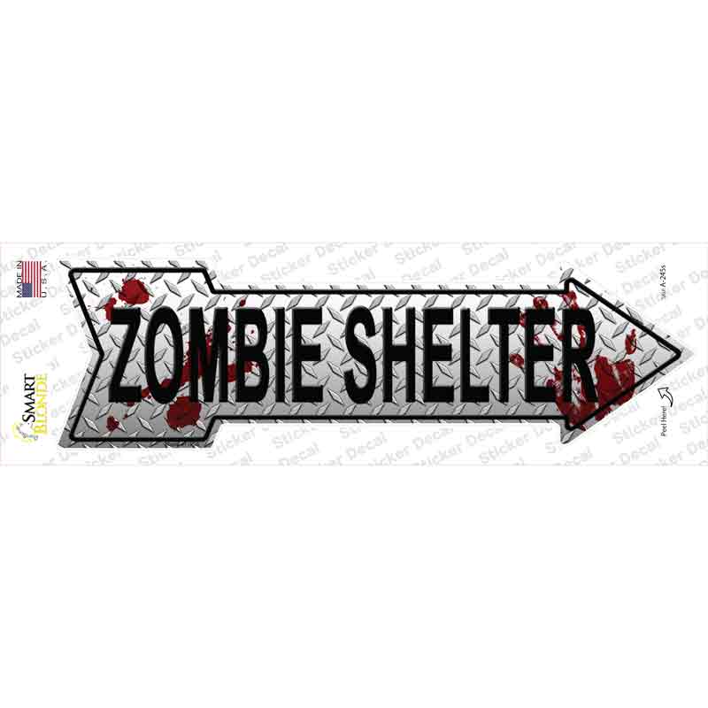Zombie Shelter Novelty Arrow Sticker Decal
