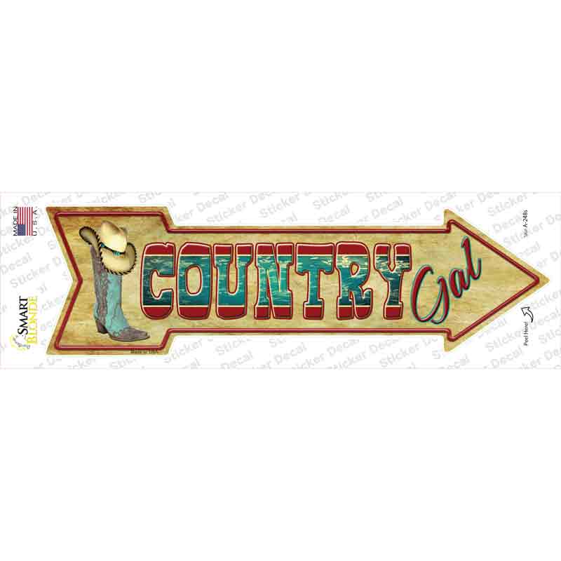 Country Gal Novelty Arrow Sticker Decal
