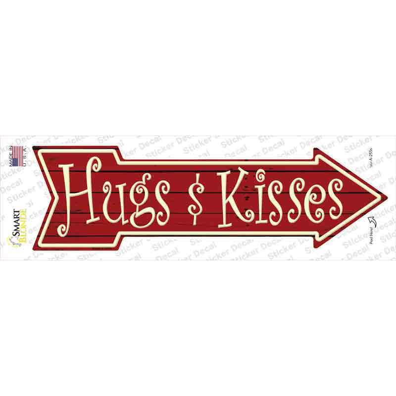 Hugs and Kisses Novelty Arrow Sticker Decal