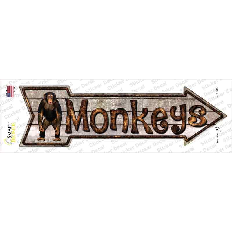 Monkey Novelty Arrow Sticker Decal