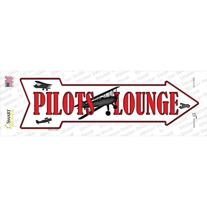 Pilots Lounge Novelty Arrow Sticker Decal