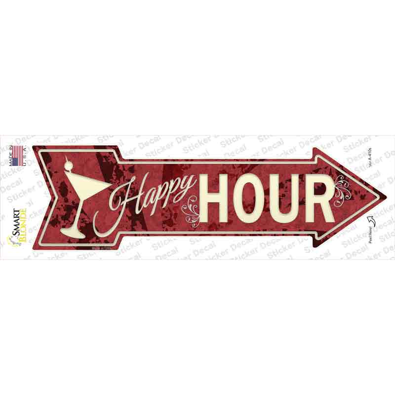 Happy Hour Novelty Arrow Sticker Decal