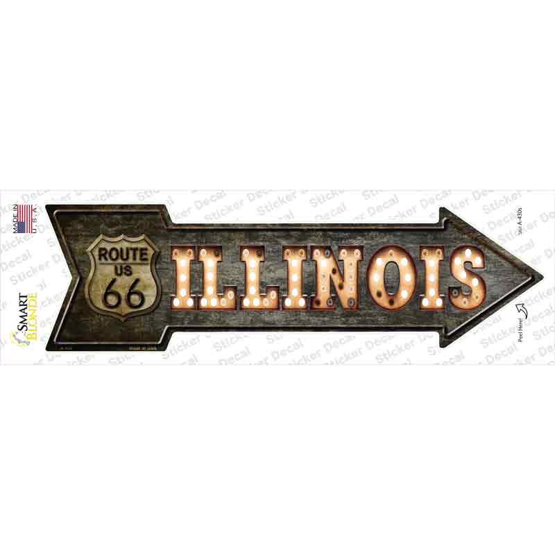 Illinois Route 66 Bulb Letters Novelty Arrow Sticker Decal