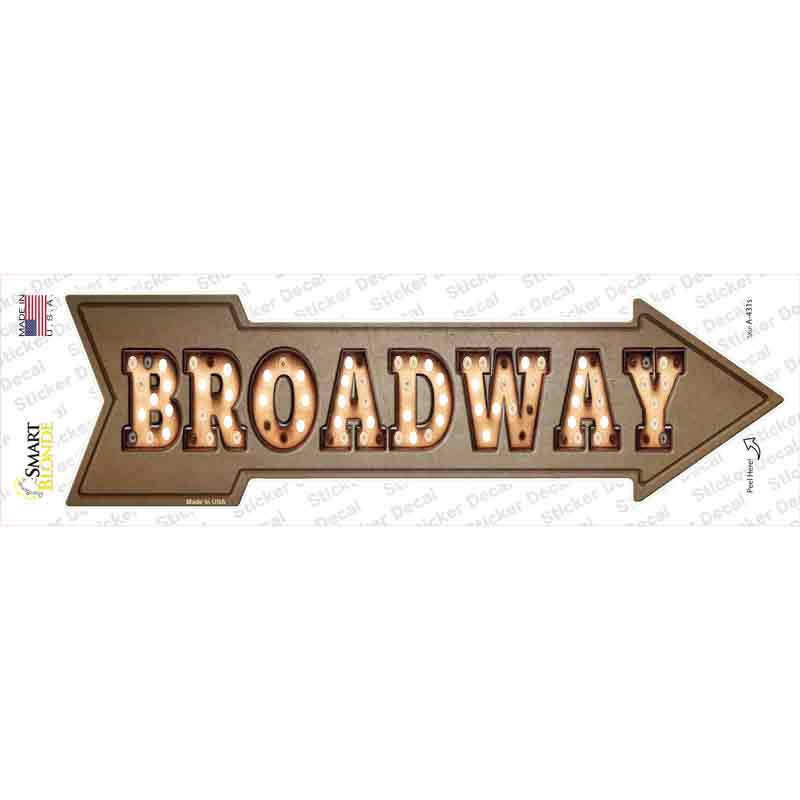 Broadway Bulb Letters Novelty Arrow Sticker Decal