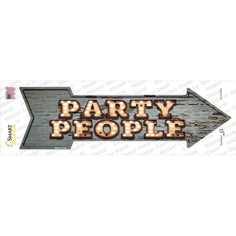 Party People Bulb Letters Novelty Arrow Sticker Decal