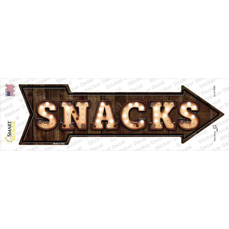 Snacks Bulb Letters Novelty Arrow Sticker Decal