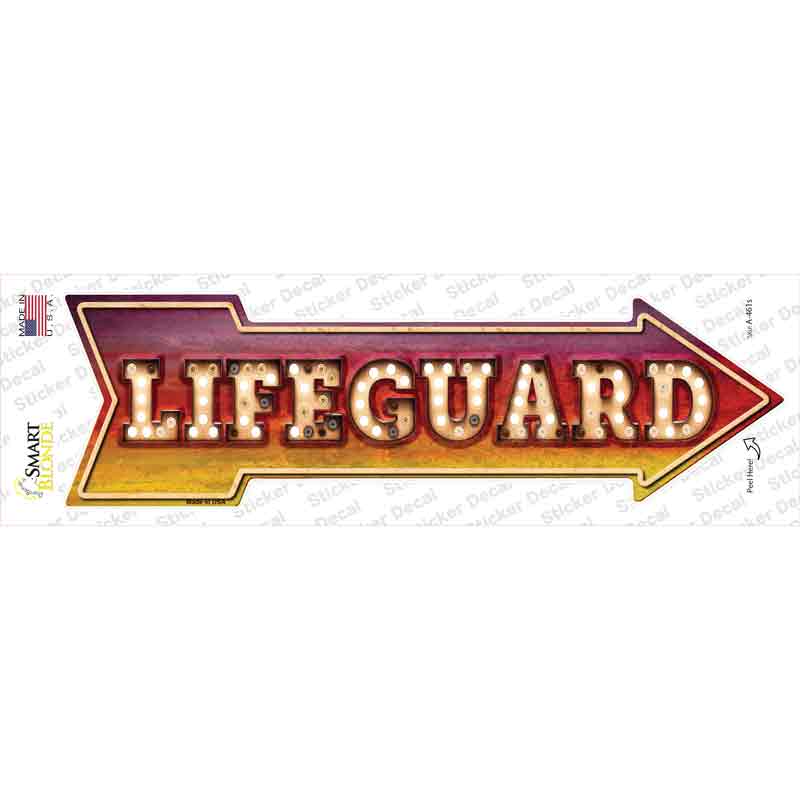 Lifeguard Bulb Letters Novelty Arrow Sticker Decal