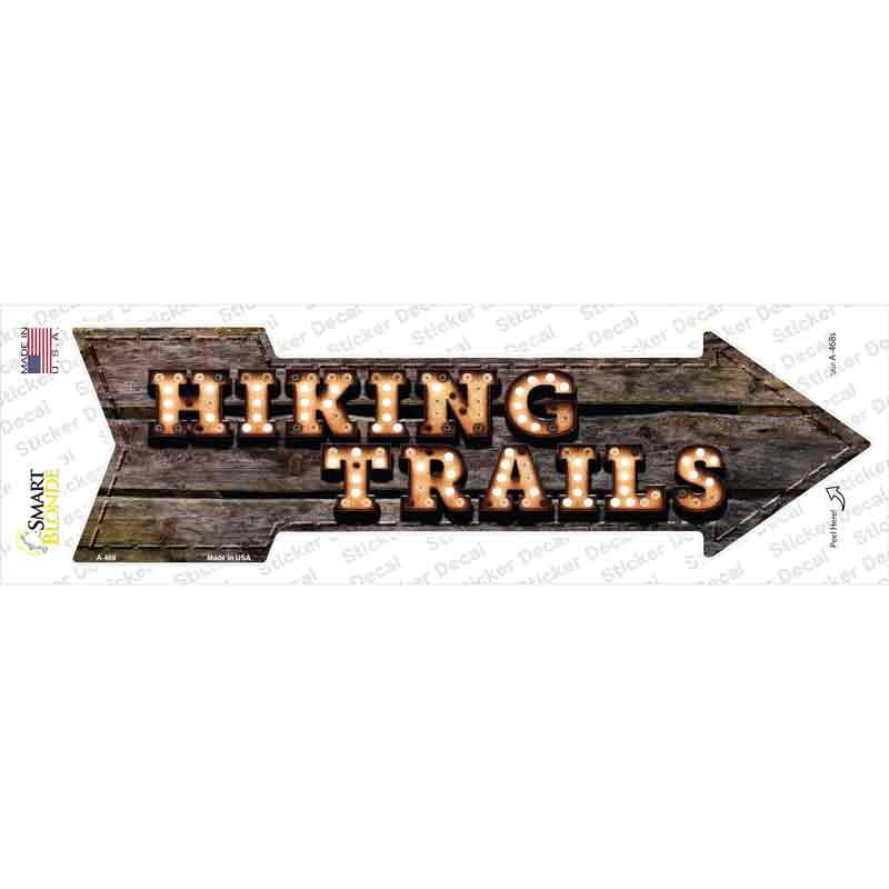 Hiking Trails Bulb Letters Novelty Arrow Sticker Decal