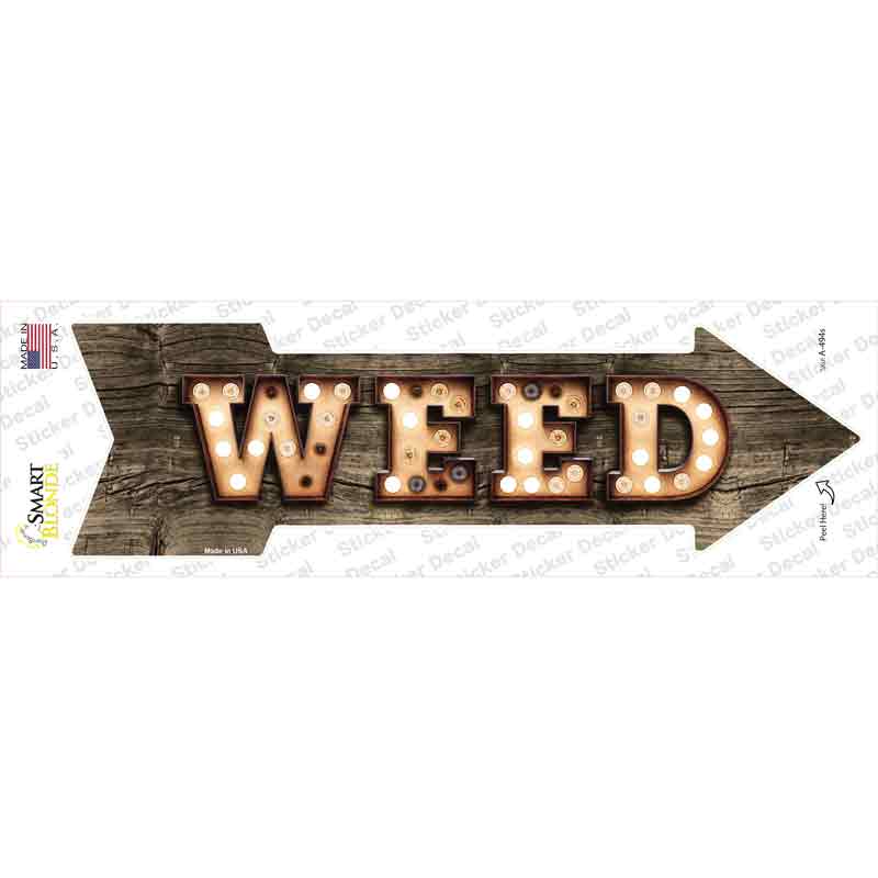 Weed Bulb Letters Novelty Arrow Sticker Decal