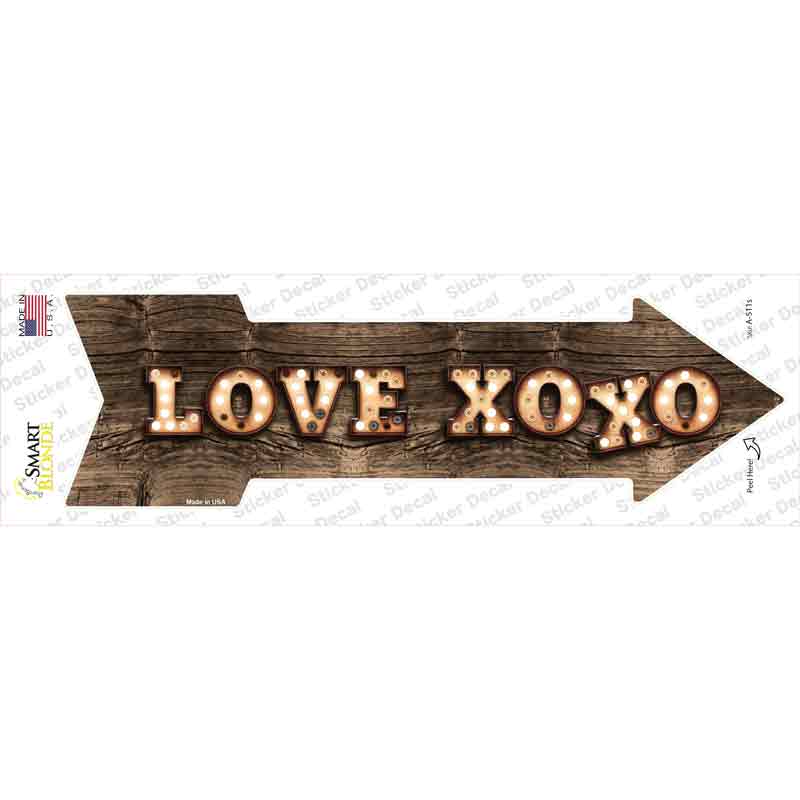 Love XOXO Bulb Letters Novelty Arrow Sticker Decal
