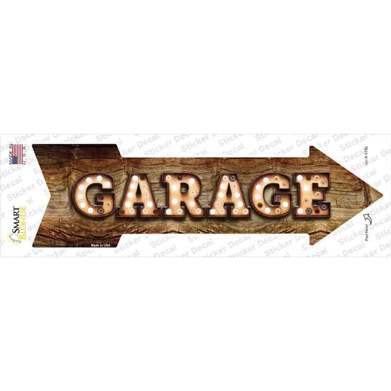 Garage Bulb Letters Novelty Arrow Sticker Decal