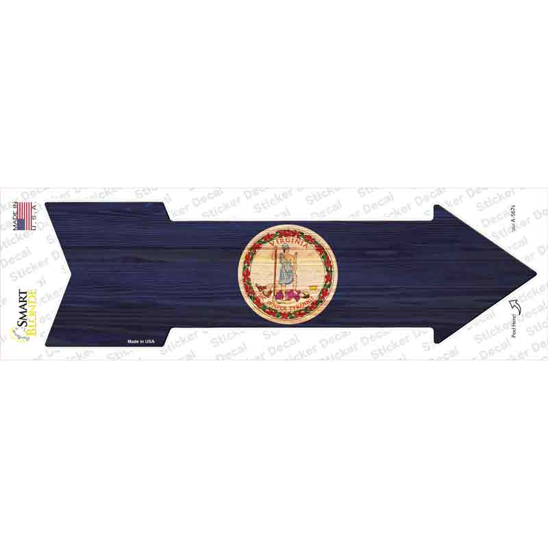 Virginia State Flag Novelty Arrow Sticker Decal