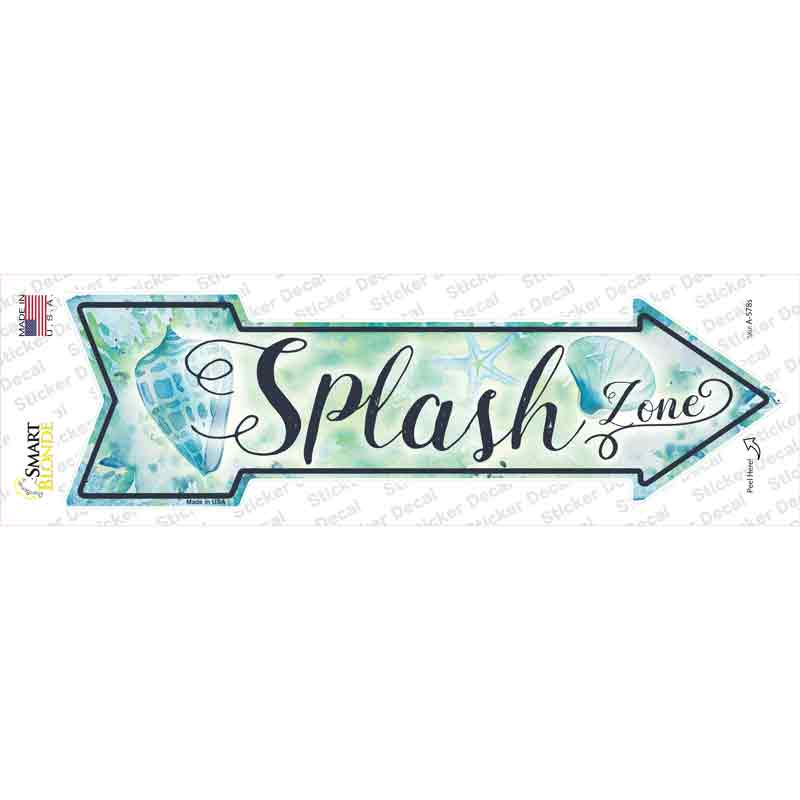 Splash Zone Novelty Arrow Sticker Decal