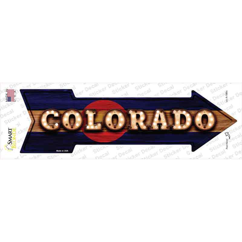Colorado Bulb Lettering Novelty Arrow Sticker Decal