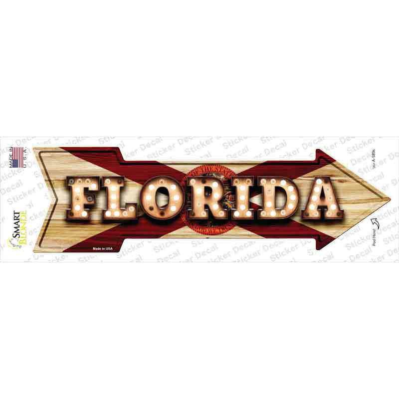 Florida Bulb Lettering Novelty Arrow Sticker Decal