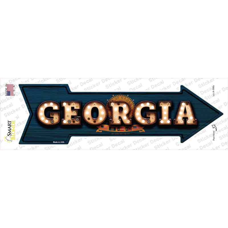 Georgia Bulb Lettering Novelty Arrow Sticker Decal