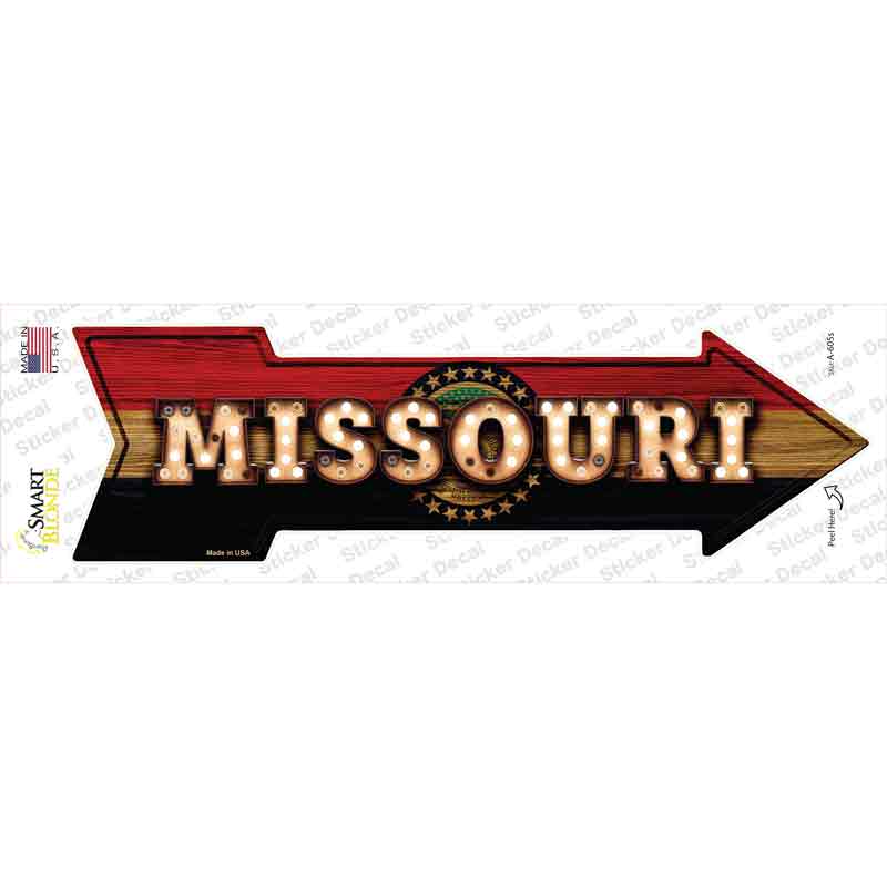 Missouri Bulb Lettering Novelty Arrow Sticker Decal