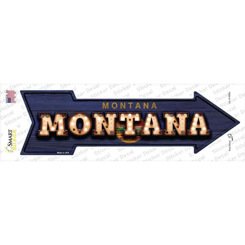 Montana Bulb Lettering Novelty Arrow Sticker Decal