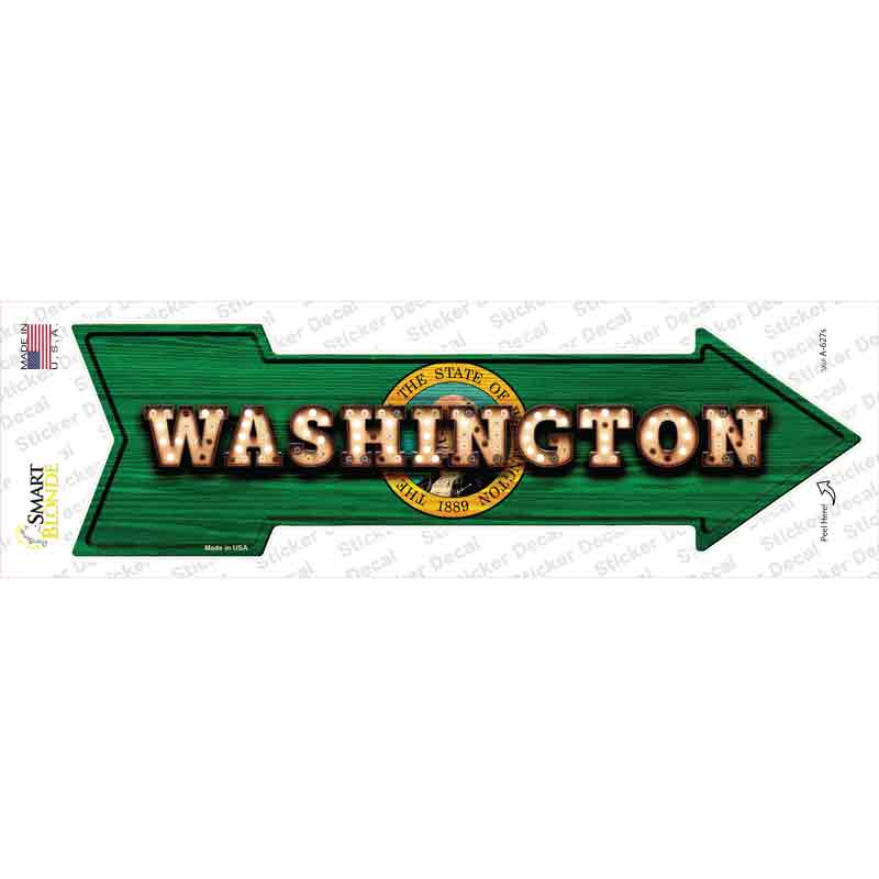 Washington Bulb Lettering Novelty Arrow Sticker Decal